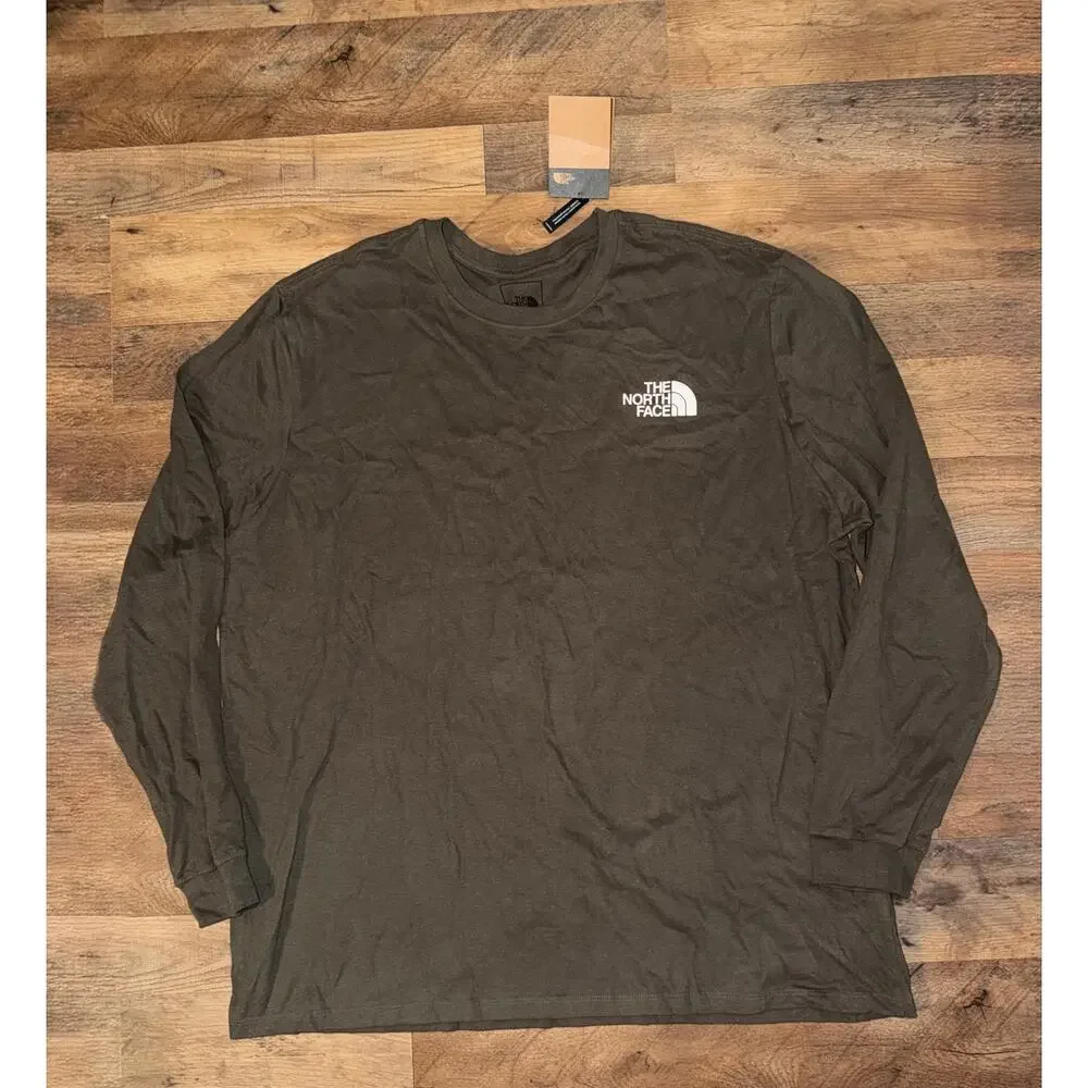 The north face men’s New long sleeve green t shirts